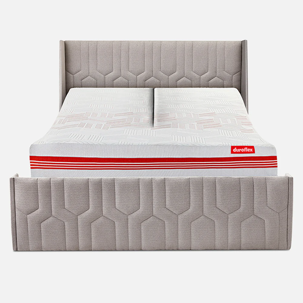 Wave Twin Adjustable Bed with Tranquil Grey (Lime Shell ) Upholstered Bed, Mattress, and 2 Fitted Bedsheets - Image 3