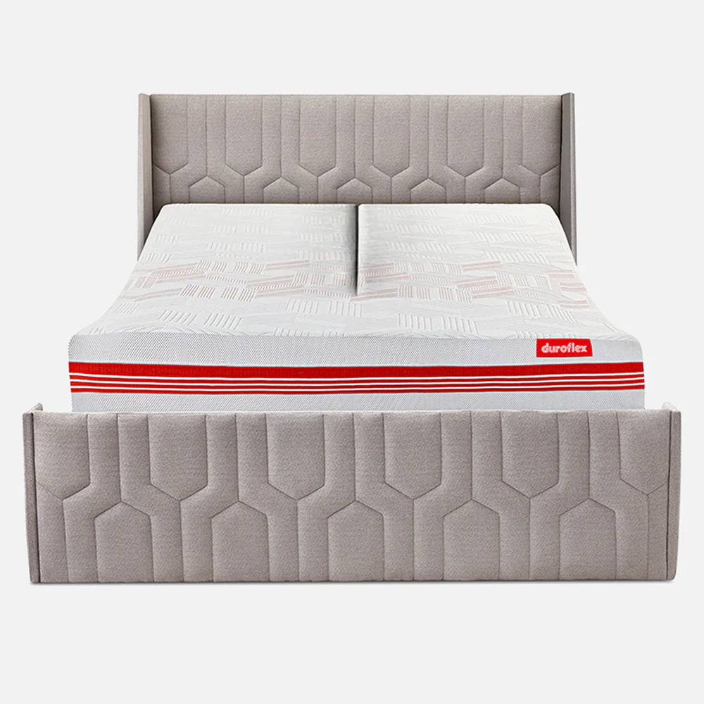 Wave Twin Adjustable Bed with Tranquil Grey (Lime Shell ) Upholstered Bed, Mattress, and 2 Fitted Bedsheets - Image 8