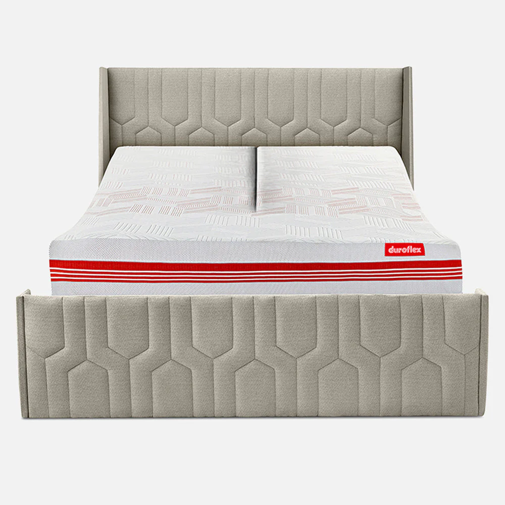 Wave Twin Adjustable Bed with Tranquil Beige ( Sea Shell )Upholstered Bed, Mattress, and 2 Fitted Bedsheets - Image 7
