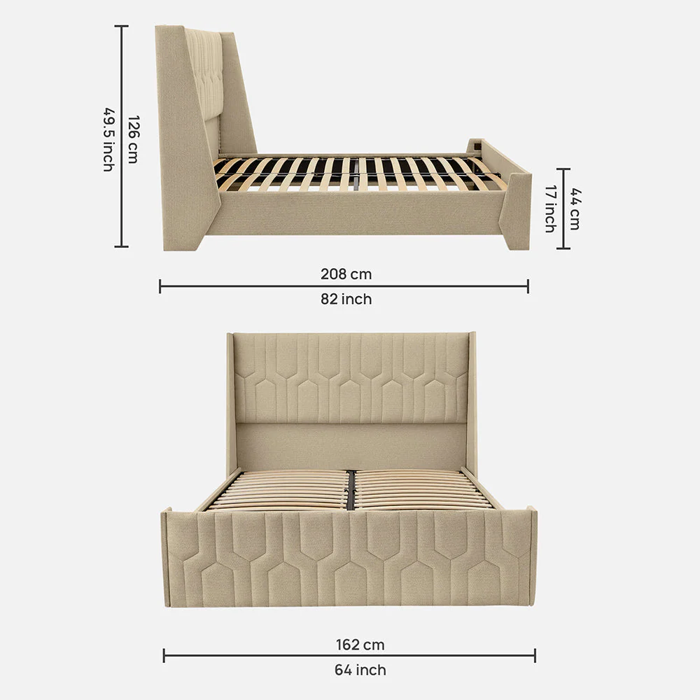 Wave Twin Adjustable Bed with Tranquil Brown ( Walnut Shell ) Upholstered Bed, Mattress, and 2 Fitted Bedsheets - Image 5