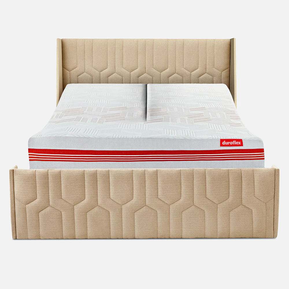 Wave Twin Adjustable Bed with Tranquil Brown ( Walnut Shell ) Upholstered Bed, Mattress, and 2 Fitted Bedsheets - Image 9