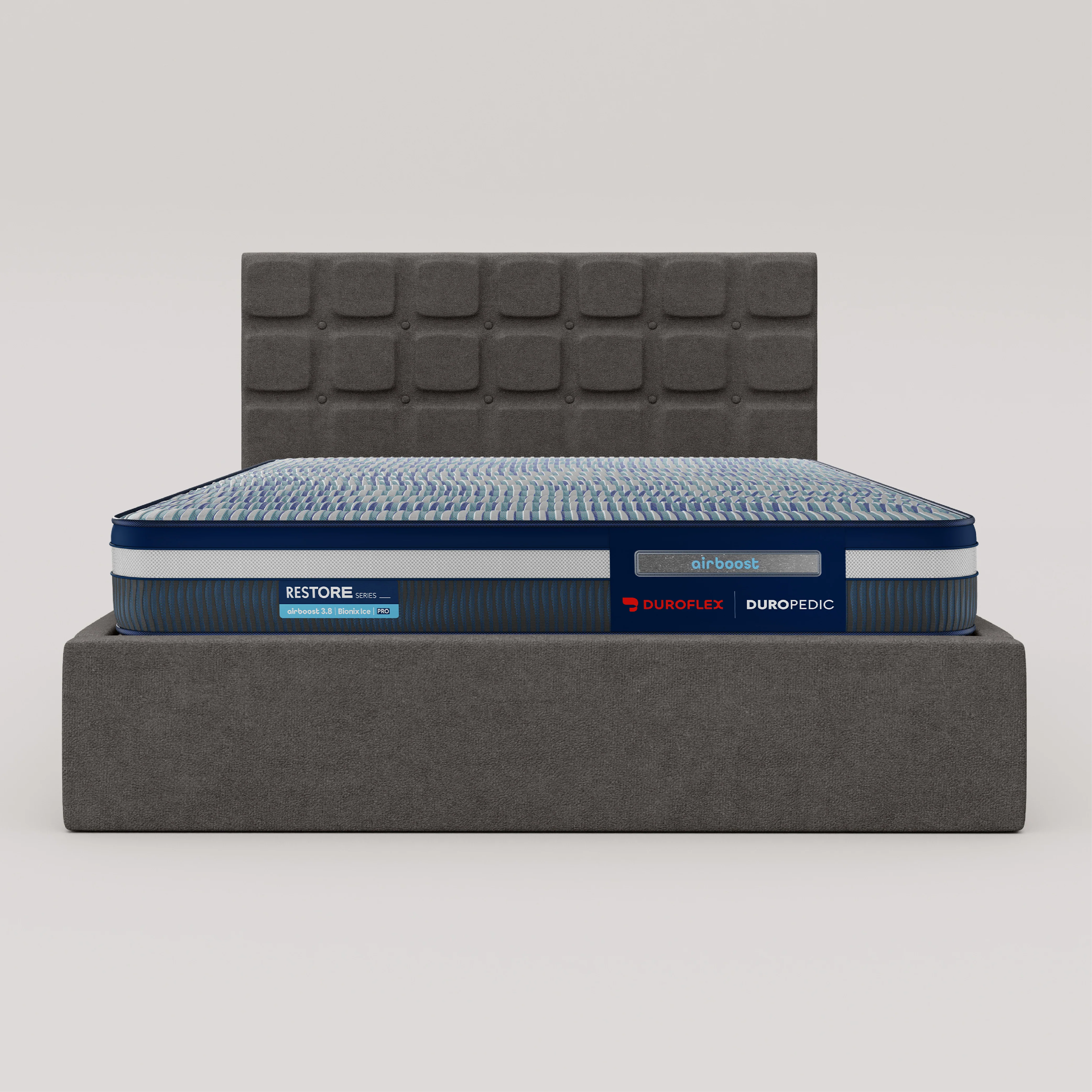 Zuri Hydraulic Upholstered Bed with Storage - Moonmist Grey - Image 3