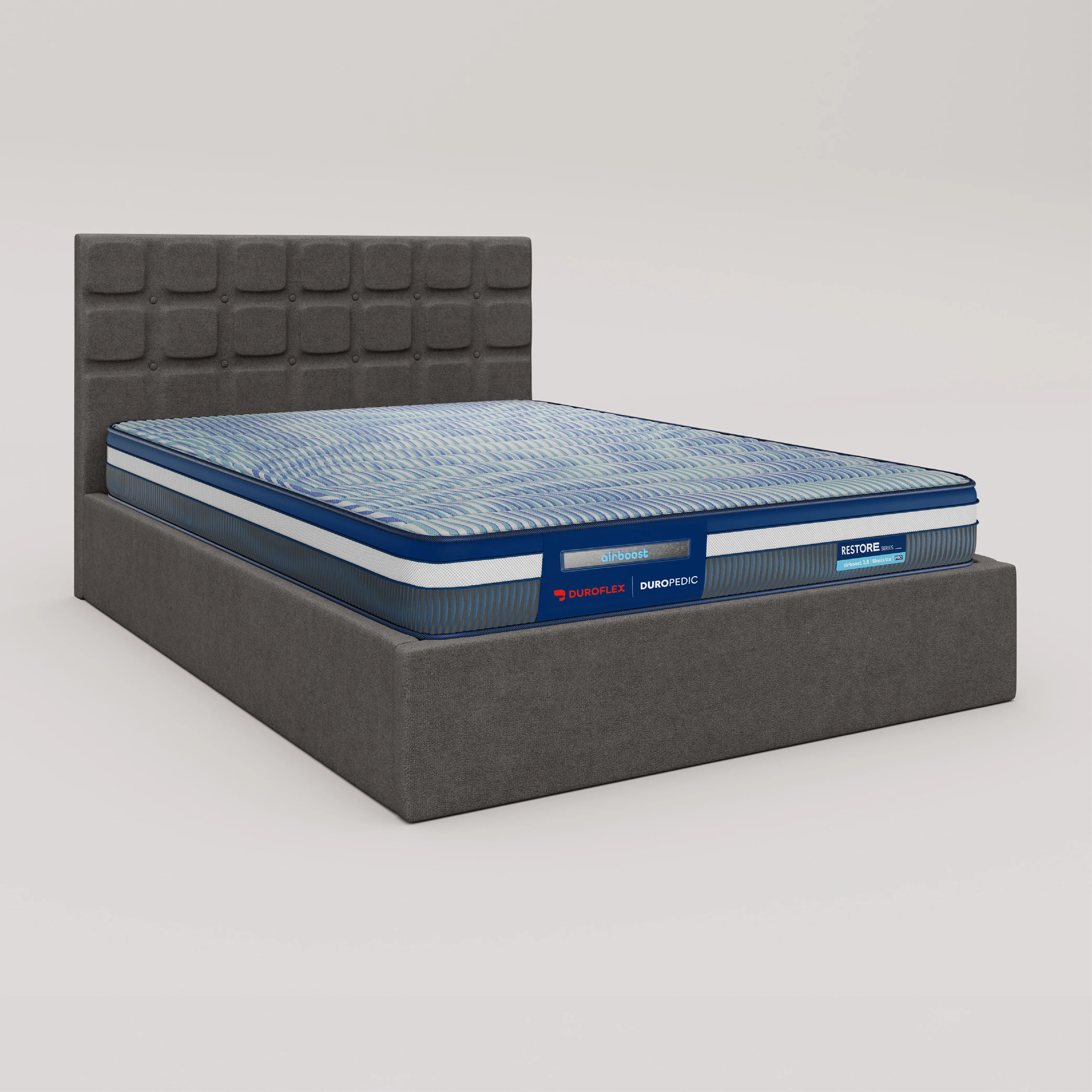 Zuri Hydraulic Upholstered Bed with Storage - Moonmist Grey - Image 4