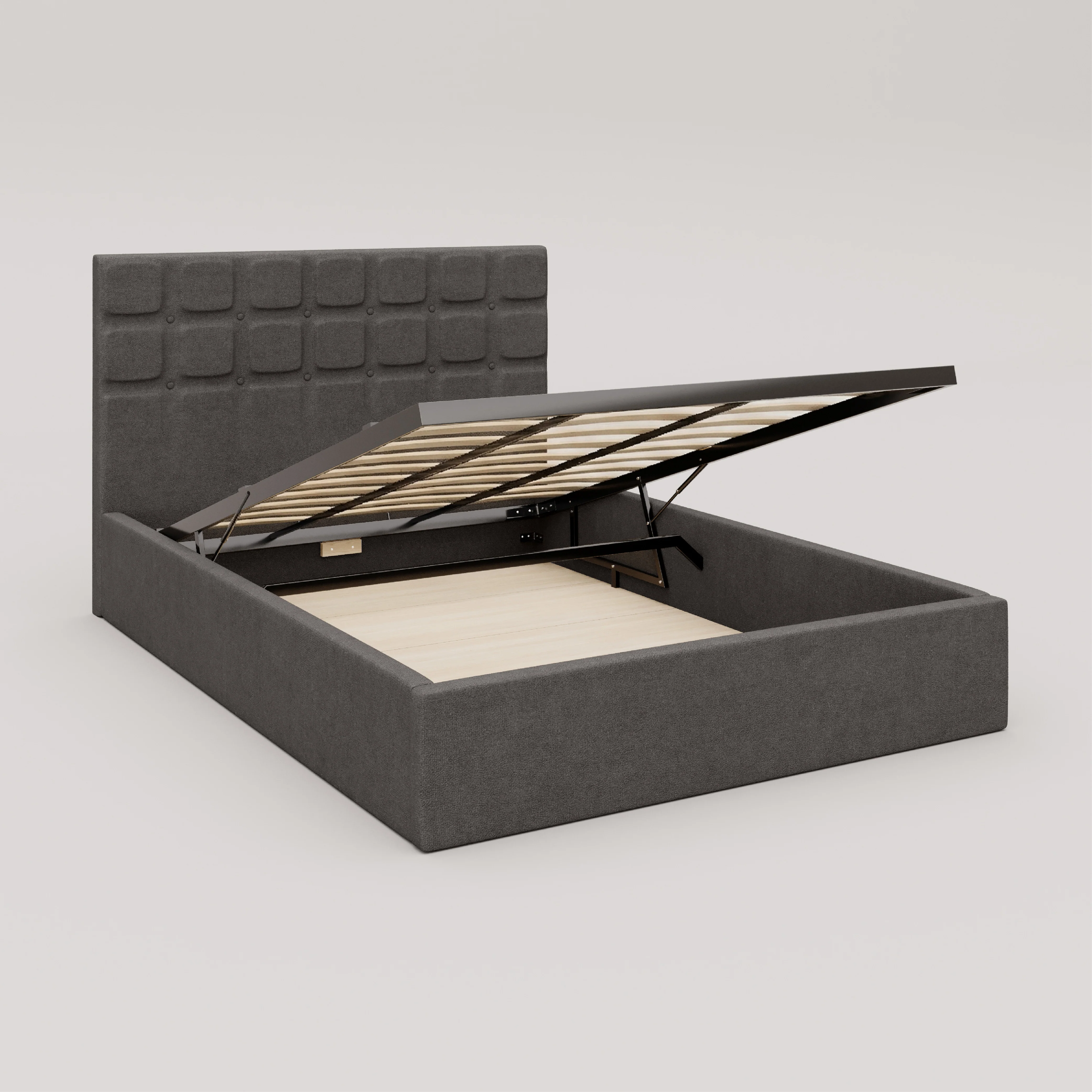 Zuri Hydraulic Upholstered Bed with Storage - Moonmist Grey - Image 5
