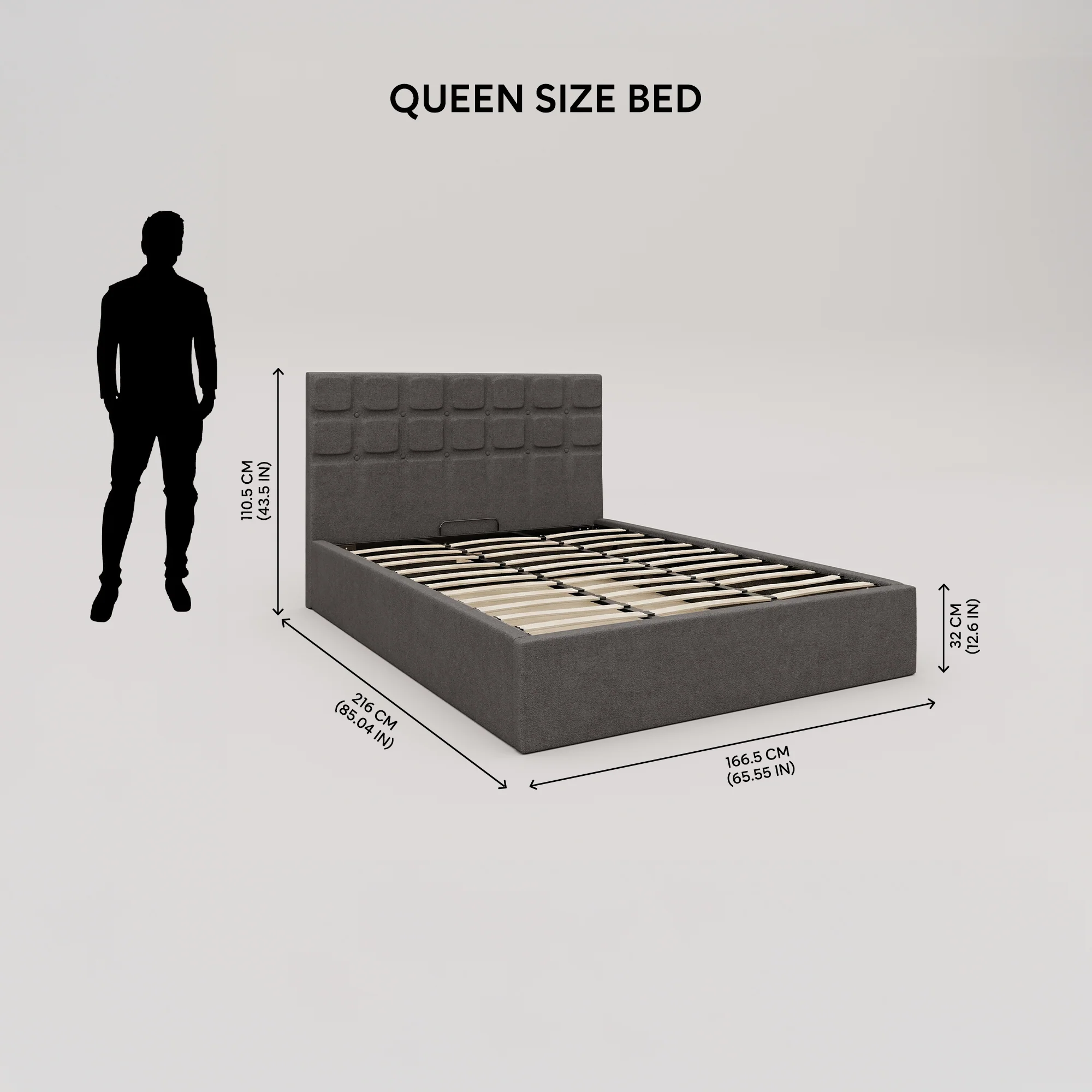 Zuri Hydraulic Upholstered Bed with Storage - Moonmist Grey - Image 7