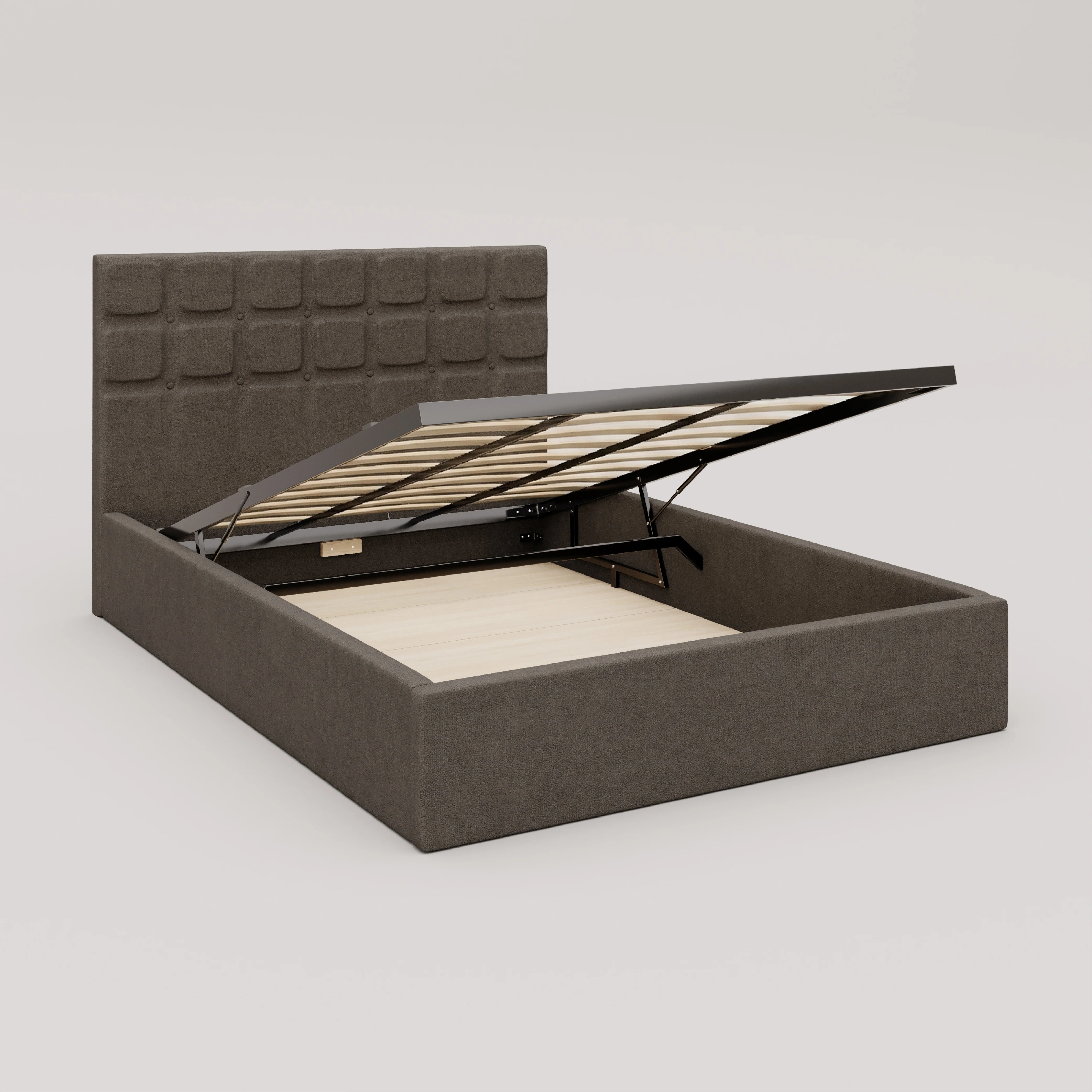 Zuri Hydraulic Upholstered Bed with Storage - Sepia Tint Brown - Image 6