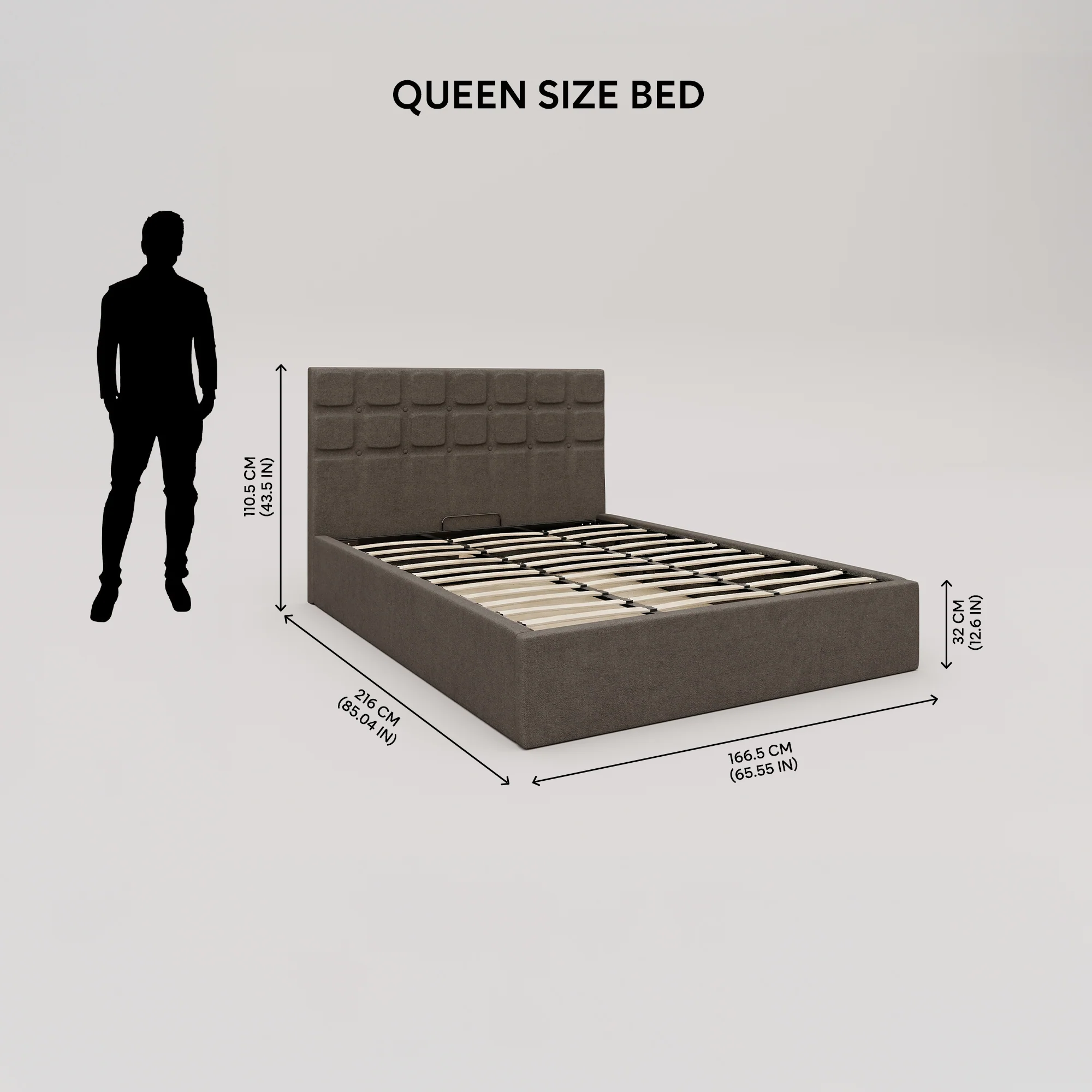 Zuri Hydraulic Upholstered Bed with Storage - Sepia Tint Brown - Image 7