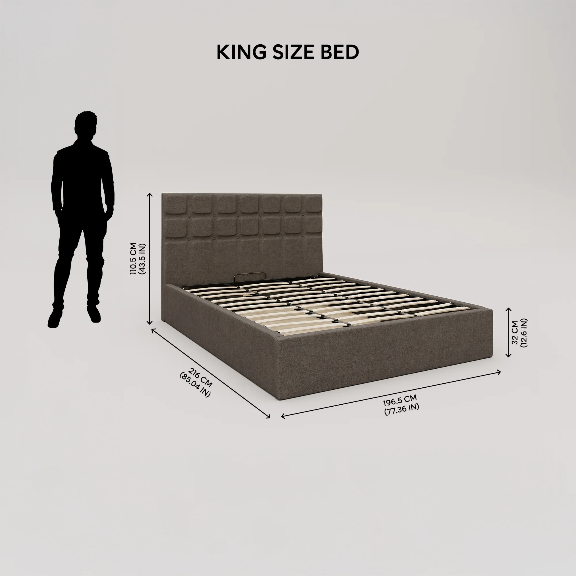 Zuri Hydraulic Upholstered Bed with Storage - Sepia Tint Brown - Image 8